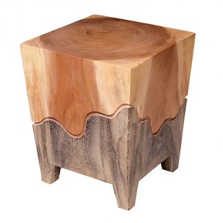 square timber stool-116-9026